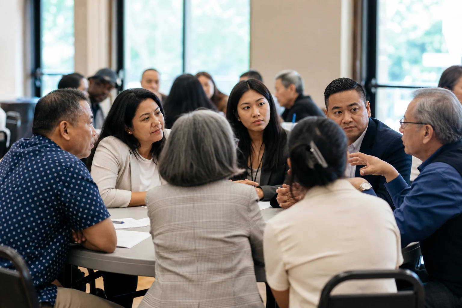 Civic leaders in a community roundtable